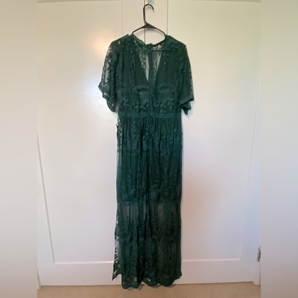 Green Lace Maxi Dress
